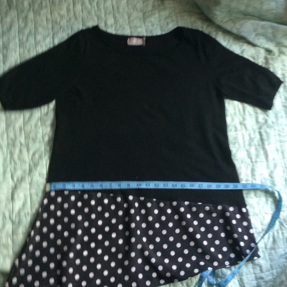 Black Polka Dot Skirty Tunic Top NWOT - Picture 3 of 7